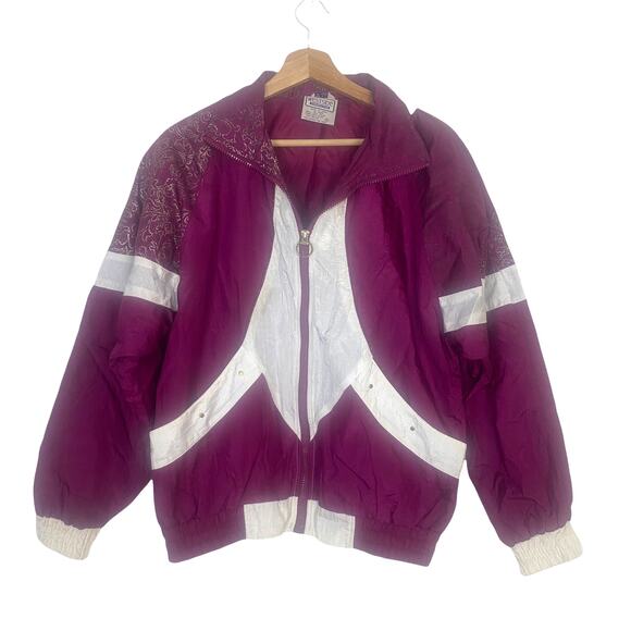 Vintage Westside Collection 80's Purple Windbreaker Jacket Women's Size Small - Picture 1 of 11